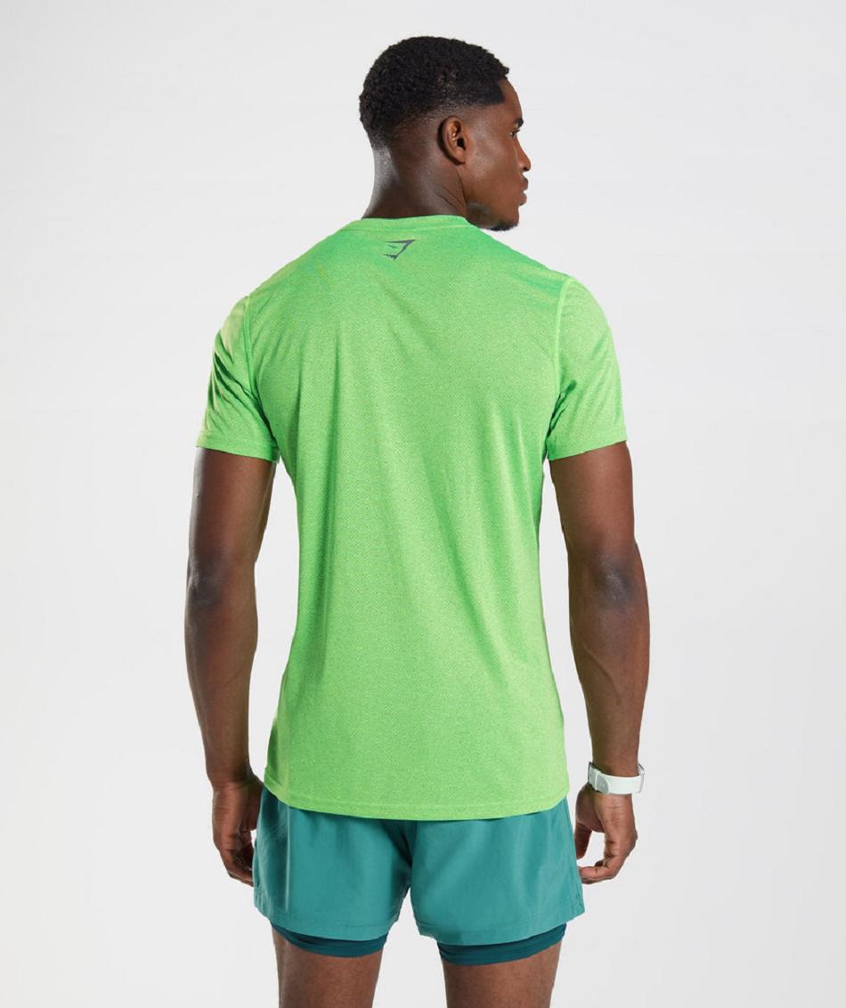 T Shirts Gymshark Deporte Hombre Verde Claro Negras | CO 3310GSO